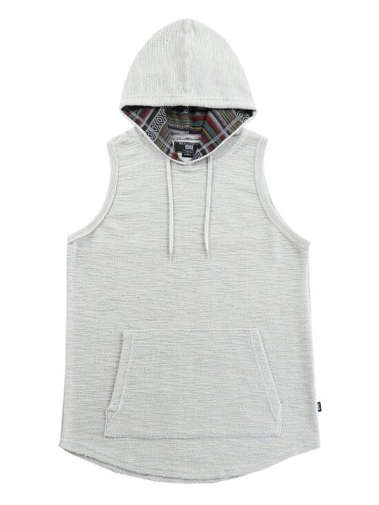 Beautiful Giant Other - Men's Textured Sleeveless Hoodie Tank Top with Kangaroo Pocket